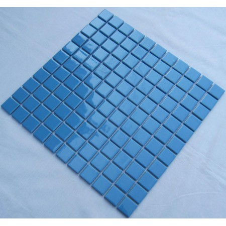 Glazed Porcelain Square Mosaic Tiles Design Blue Ceramic Tile Swimming Pool Flooring Kitchen Backsplash TC-012