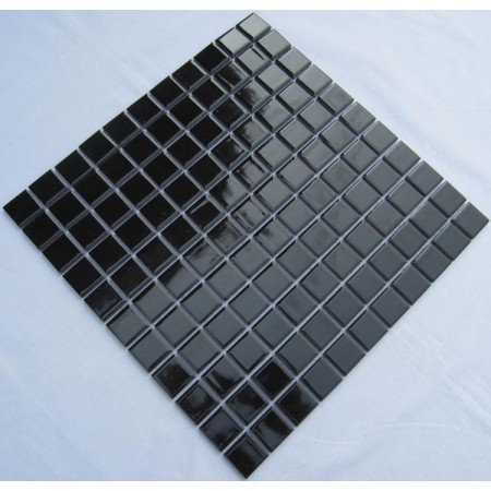 Glazed Porcelain Square Mosaic Tiles Design Black Ceramic Tile Swimming Pool Flooring Kitchen Backsplash TC-016