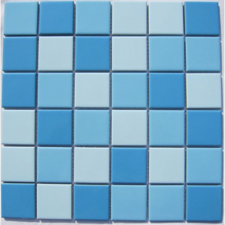Glazed Porcelain Blue Mosaic Tiles Wall 48mm Ceramic Tile Brick Kitchen Backsplash TC 009
