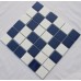 Glazed Porcelain Blue and Cream Mosaic Tiles Wall 48mm Ceramic Tile Brick Kitchen Backsplash TC48-004