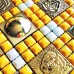 Yellow Porcelain Square Mosaic Tile Design Stainless Steel Tiles Glazed Cermaic Tile Flooring Kitchen Backsplash WY-JH172