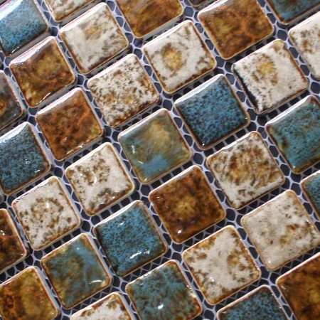 Porcelain Square Mosaic Tiles Design Snowflake Style Kitchen Backsplash Wall Stickers Tiles ADT100