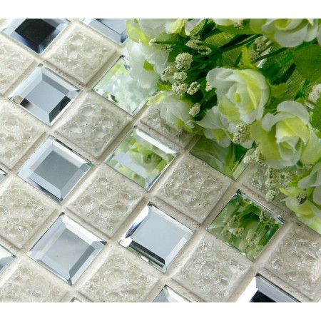 Porcelain Glass Tile Wall Backsplash Crystal Mirror Tiles Pyramid Patterns Designs Ceramic Mosaic Tiles 1801