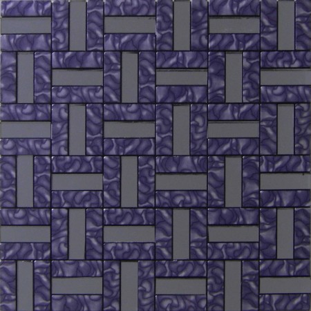 Peel and Stick Tile Aluminum Metal Wall Tile Purple Glass Diamond Tiles Adhsive Mosaic MH-274
