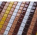 Glass Mosaic Wall Tiles Puzzle Mosaic Art Brown & Yello Mixed Crystal Glass Tile Waterfall Lines