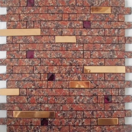 Adhsive Mosaic Tile Strip Stainless Steel Peel and Stick Diamond Crystal Glass Metal Wall Tiles MH-1599-1