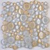 Glass Mosaic Tiles Blacksplash Penny Round Crystal Backsplash Tile Bathroom Wall Tiles Round Stickers HDY02