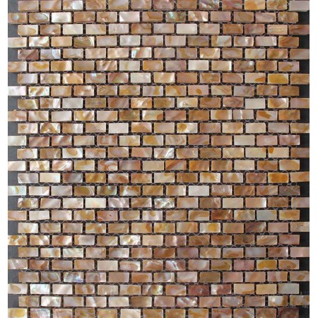 Mother of Pearl Subway Tile Backsplash 3/8" x 3/4" Uniform Brick Iridescent Shell Mosaic with Base