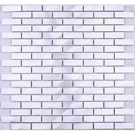 Metallic Mosaic Tile Silver Brushed Aluminum Metal Tiles Subway Wall Kitchen Backsplash YAAS-001