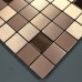 Metallic Mosaic Tile Cinnamon Square Brushed Aluminum Panel Stainless Steel Metal Wall Decoration