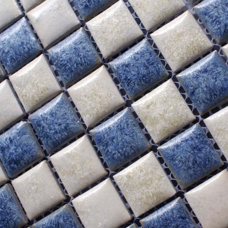 Porcelain Mosaic Tile Square Blue and White Bathroom Wall Tiles Kitchen Backsplash