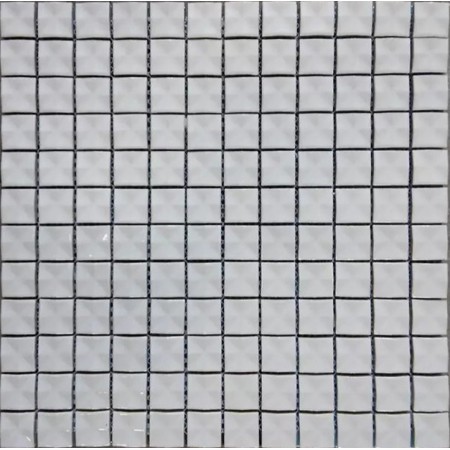 Porcelain Mosaic Glossy Tile 3D Pinwheel Patterns 7/8" White Brick Wall Tiles Backsplash