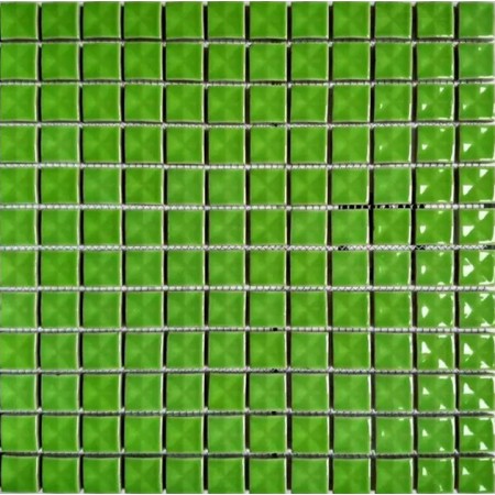 Porcelain Mosaic Glossy Tile 3D Pinwheel Patterns 7/8" Green Ceramic Tiles Backsplash