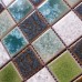 Porcelain Floor Tile Brick Kitchen backsplash Square Crackle Glass Mosaic for Swimming Pool Tiles