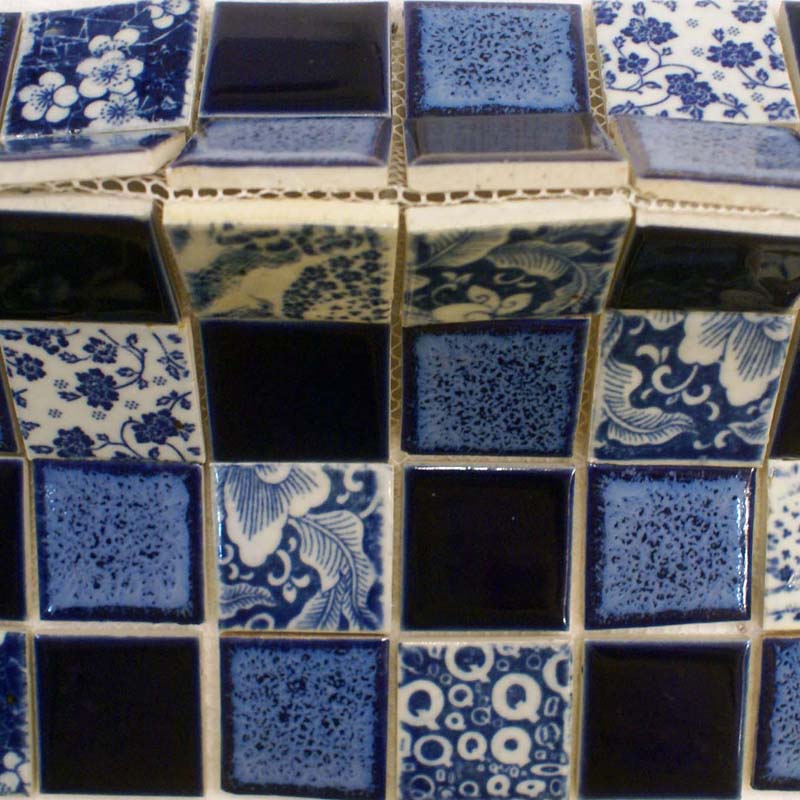 Porcelain Pool Tiles Floor Blue and White Tile Square Brick Mosaics