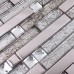 Metallic Backsplash Tile Diamond Stainless Steel Metal and Crystal Glass Mosaic Wall Decor HC-119