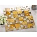 gold stainless steel metal kitchen backsplash tiles crystal glass mosaic tile bathroom wall backsplashes KLGTM68