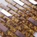 Rose Gold Stainless Steel Tile Mosaic Crystal Glass Backsplash 1" x 2" Subway Pattern Wall Tiles