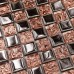 Metallic Backsplash Tiles 304 Stainless Steel Sheet Metal and Crystal Glass Blend Mosaic