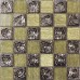 Metallic Backsplash Tile Back of Procelain Stainless Steel Sheet and Crystal Glass Mosaic Wall Decor