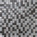 Crystal Mosaic Tile Kitchen Backsplash Brushed Stainless Steel with Base Crackle Glass Mosaic Bathroom Wall Tiles