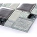 Metallic Backsplash Tile Brushed Stainless Steel Metal Tiles Crackle Glass Mosaic Wall Decor LS53