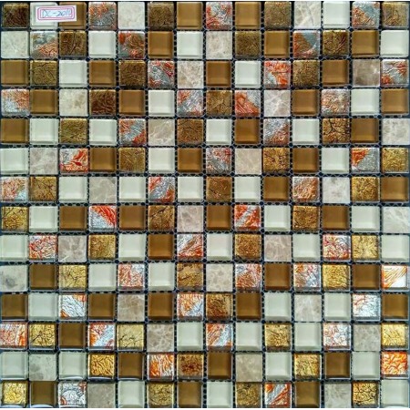 Clear Glass Mosaic Wall Tiles Kitchen Backsplash 4/5" Natural Stone Flooring For Kitchens