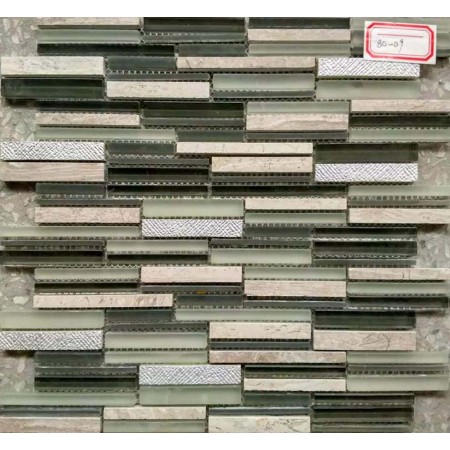 Frosted Glass Tile Backsplash Random Brick Stone Wall Design Decorative Metal Tiles