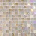 Crystal Glass Iridescent Tile Backsplash Stone & Glass Blend Mosaic Wall Tiles Square Iridescent Tile