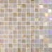 Crystal Glass Iridescent Tile Backsplash Stone & Glass Blend Mosaic Wall Tiles Square Iridescent Tile