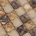 Light Gold Glass Mosaic Backsplash Resin Conch Shell Wall Tile Dark Emperador Marble Bathroom Tiles