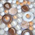 Penny Round Stone and Glass Mosaic Tile Sheets Marble Bathroom Wall Kitchen Backsplash XF3004