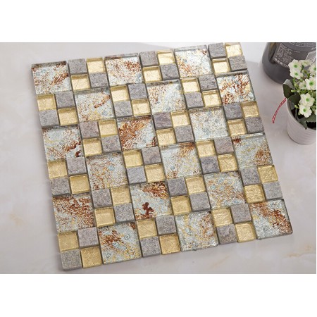 natural stone mosaic tile crystal glass & marble tile bathroom tile flooring kitchen backsplash tiles KLGTM69