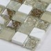 Cream Stone and Glass Mosaic Sheets Kitchen Backsplash Cheap Crackle Glass Tiles Bathroom Wall Decor M313