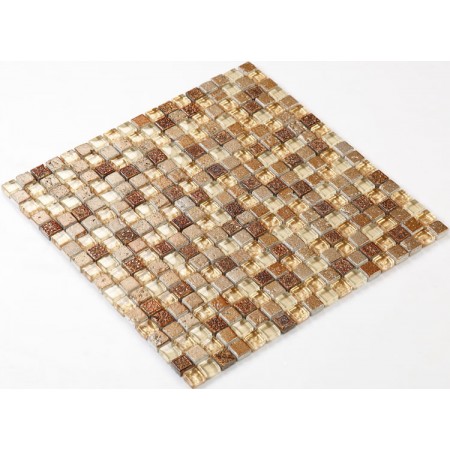 Stone Glass Mosaic Tile Ice-Crack Glass With Marble Backsplash Wall Stickers Floor Tiles RGS001