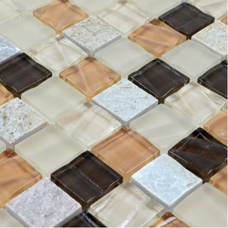 Stone Glass Mosaic Tile Sheets Square Tiles with Marble Tile Backsplash Wall Stickers SG123