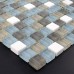 Cream Stone Glass Mosaic Tile Square Tiles with Marble Tile Backsplash Wall Stickers SG131