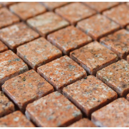 Stone Mosaic Tile Square Red Pattern Washroom Wall Marble Backsplash Floor Tiles SGSHGY-15A