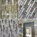 Glass Mosaic Tiles Crystal Interlocking Tile Bathroom Wall Strip Stickers Kitchen Backsplash Silver Plated Glass SB01