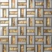 Strip Glass Mosaic Wall Tile Gold Silver Mixed Crystal Metal Coating Tiles Discount Tile Backsplash