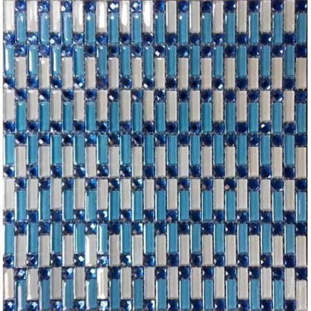 Diamond Crystal Glass Tile Mirrored Subway Tiles Decorative Blue Tile Backsplash