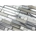 Silver Stainless Steel and Glass Tile Textured Marble Stone Mosaic Tiles Wave Patterns SMG9831