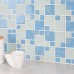 light bule crystal glass mosaic tile cream glass tiles kitchen backsplashes tile free shipping KQYTJ29