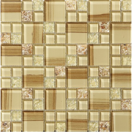 crackle glass tile hand paint cystal glass resin with conch tile backsplash wall tiles decor SBLT187