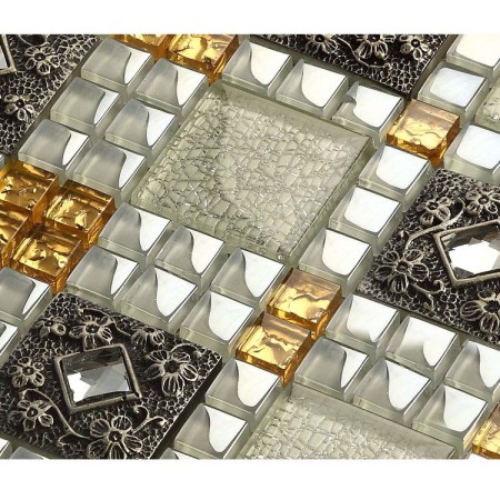 Vitreous Mosaic Tile Diamond Crystal Glass Backsplash Kitchen Design Art Bathroom Wall Tiles