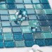 Blue Glass Tile Bathroom Floor Clear Crystal Mosaic Kitchen Wall Backsplash Tiles