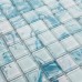 Mosaic Tile Crystal Glass Backsplash Dinner Design Bathroom Wall Floor Tiles White with Blue Painted