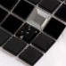 Black Crystal Glass Mosaic Tile Washroom Backsplash Plated Design Bathroom Wall Mirror diamond Tiles