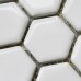 Hexagon Porcelain Floor Tiles White Shiny Mosaic Bathroom Tile Glaze Ceramic Wall Backsplash XMGT202