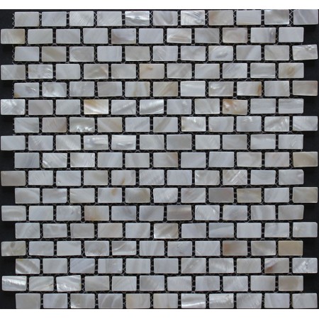 White Mother of Pearl Subway Tile Backsplash 3/5" x 1" Rectangle Freshwater Shell Mosaic Tiles